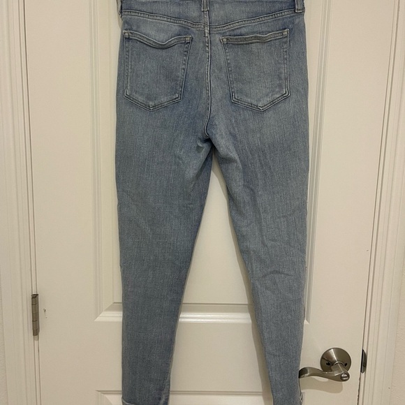 RALPH RAUREN High Rise Skinny Ankle Jeans with White Tuxedo Stripe Light Blue - Picture 4 of 13